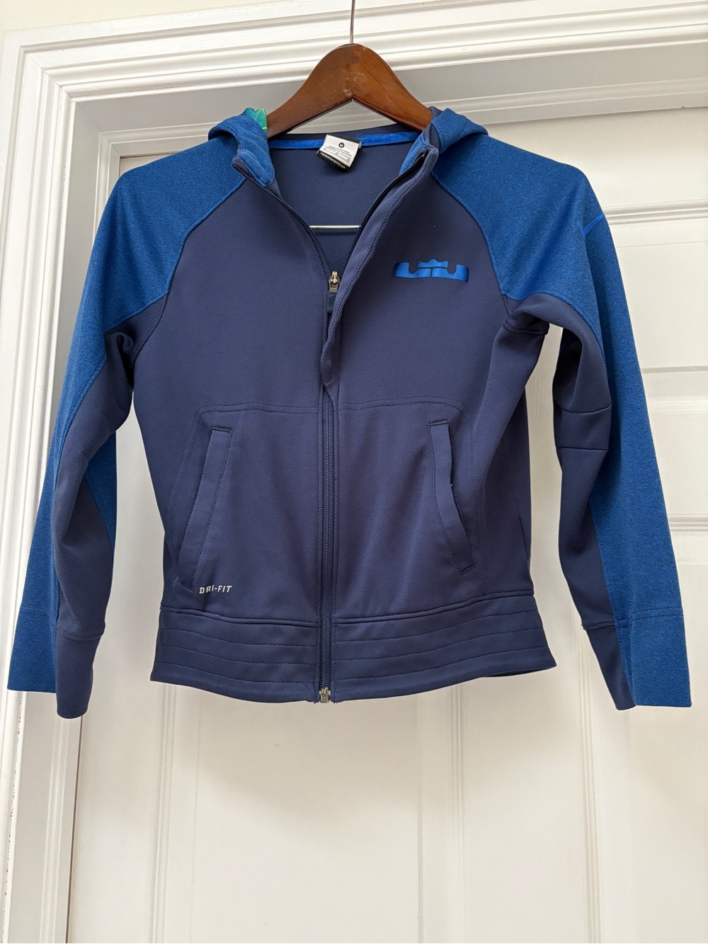 Nike Navy & Royal Blue Dri-FIT Full-Zip Hoodie boys medium
